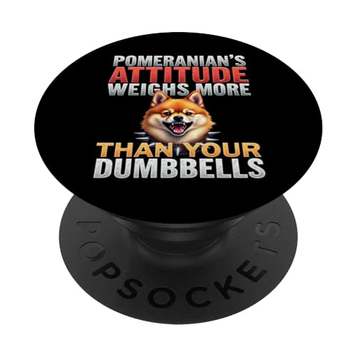 Lustiges Geschenk für Zwergspitz-Hundebesitzer PopSockets Klebender PopGrip von Pomeranian Fun Designs