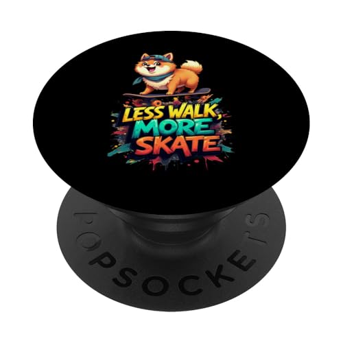 Lustiges Skateboard-Geschenk für Zwergspitz-Hundebesitzer PopSockets Klebender PopGrip von Pomeranian Fun Designs