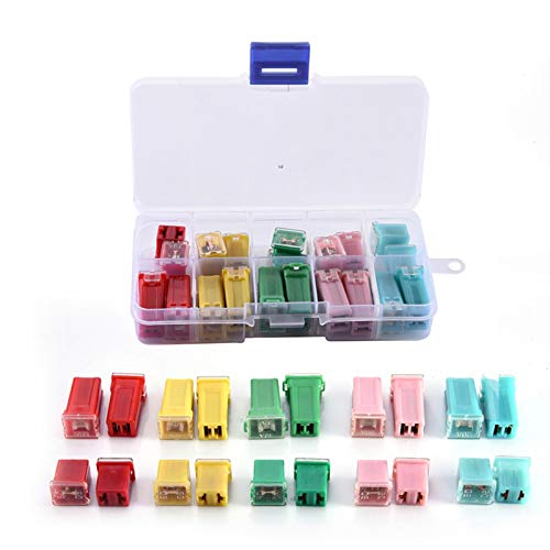 20 Stück 12V-32V J-case Blocksicherung Mini Auto Sicherung 20A 30A 40A 50A 60A für Pickup Trucks PKW Cars und SUVS, mit Aufbewahrungsbox, Automotive Low Profile Box Shaped Fuse Assortment Kit von Pomurom