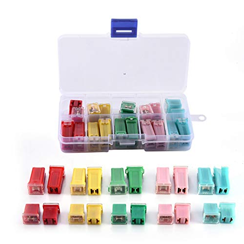 20 Stück 12V-32V J-case Blocksicherung Auto Sicherung 20A 30A 40A 50A 60A für Pickup Trucks PKW Cars und SUVS, mit Aufbewahrungsbox, Automotive Low Profile Box Shaped Fuse Assortment Kit von Pomurom