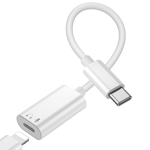 PonJel USB C auf für Lightning Kopfhörer Adapter, Typ C auf Lightning Audio Adapter Aux Kopfhörer Adapter für iPhone 15 iPad Pro iPad Air MacBook, Galaxy S23 S22 und weitere Typ C Geräte von PonJel