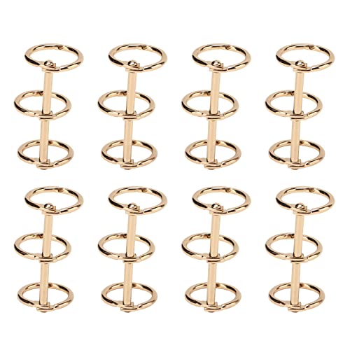 Binderringe, Buchringe Ringe mit Glänzendem Texturmetall für die Bindung von Fotoalben (GOLD) von Pongnas