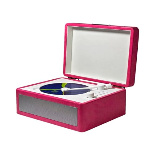 -Platten -Player mit Lautsprechern, CD -Player Multifunktionaler Tabletttyp BT -Kassette -Player -Player -Turntables High Fidelity Sound Quality USB -Laufwerkswiedergabe (Rot) von Pongnas