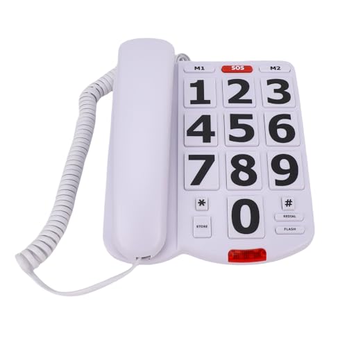 Pongnas Large Button Corded Festnetzelefon, Einfach Wählen SOS Notfallanruf Einstellbare Klingeltonvolumen -Blitz -Anzeigeleuchten für Familie und Freunde Pongnas Large Button Corded Festnetzelefon, Einfach Wählen SOS Notfallanruf Einstellbare Klingeltonvolumen -Blitz -Anzeigeleuchten für Familie und Freunde von Pongnas