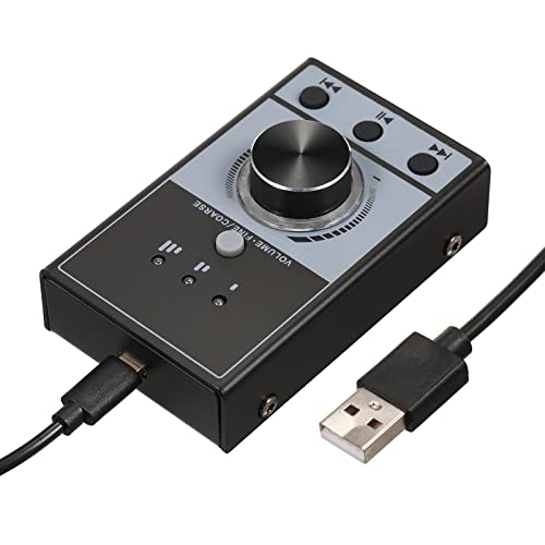 Pongnas USB-Lautstärkeregler, Multimedia-Controller, PC-Computerlautsprecher, Lautstärkeregler, Stummschaltung mit Einem klick, 3 Lautstärkeregelungsmodi, Plug-and-Play, Kompatibel mit von Pongnas
