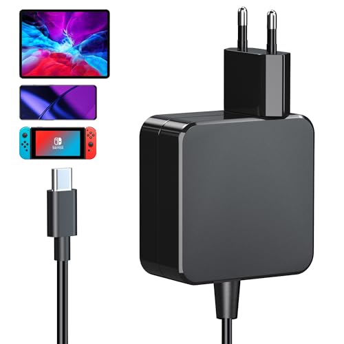 Netzteil für Switch/Switch Lite/OLED/Steam Deck/Tablet, 65W/45W Schnellladegerät 1 Stunden Ladegerät für Switch Dock/Steam Deck Dock/MacBook Pro/HP und Anderen Type C Gerät - Unterstützt TV Modus Netzteil für Switch/Switch Lite/OLED/Steam Deck/Tablet, 65W/45W Schnellladegerät 1 Stunden Ladegerät für Switch Dock/Steam Deck Dock/MacBook Pro/HP und Anderen Type C Gerät - Unterstützt TV Modus von Ponkor