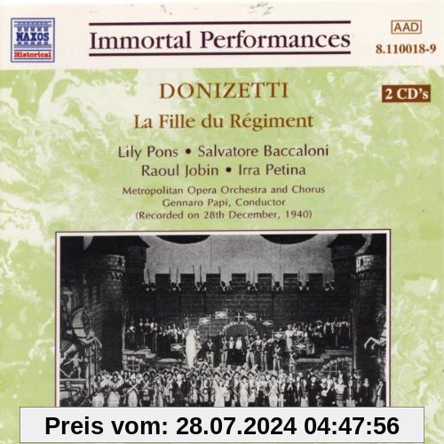 Donizetti: La Fille du Régiment (Gesamtaufnahme) (Live) (Aufnahme 28.12.1940) von Pons
