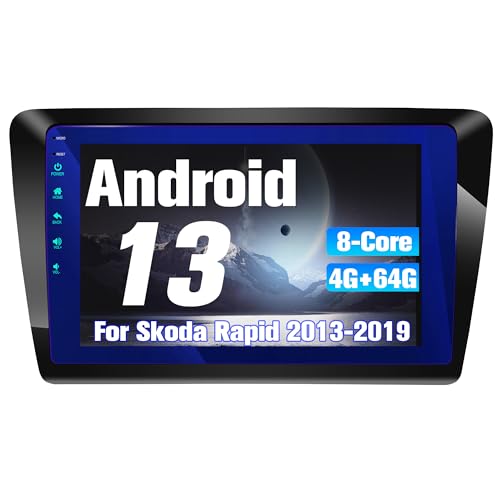 für Skoda Rapid Autoradio 2013–2019, Ponskoy 9 Zoll Bildschirm-Upgrade Android 13 Carplay Stereosystem 4GB 64GB Auto Android Radio Dash Kit GPS Bluetooth für Skoda Rapid 2014 2015 2016 2017 2018 2019 von Ponskoy