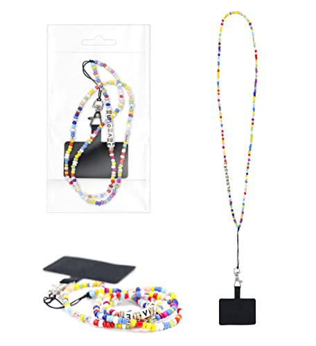 Ponti Handykette Color Umhängekette für Xiaomi Poco F5 Pro 5G, Poco F5 5G 68cm lang Bunte perlen Herzen von Ponti