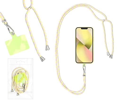 Ponti Handykette Rope Umhängeband für OnePlus Nord 2 5G, Nord 2T 5G 165cm lang kürzbar gelb Kordel Seil Band von Ponti