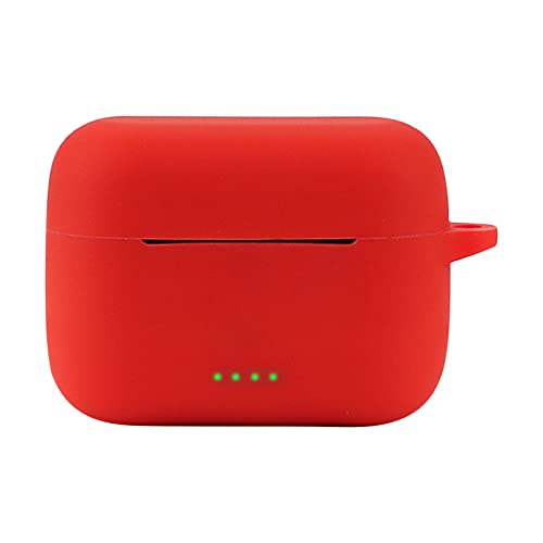 Geeignet für TOZO NC2 Case Cover Carry/Stoßfest/wasserdicht Silikon Case Cover Wireless Earbuds Zubehör mit Schlüsselanhänger Playing (Red, One Size) von Poo4kark