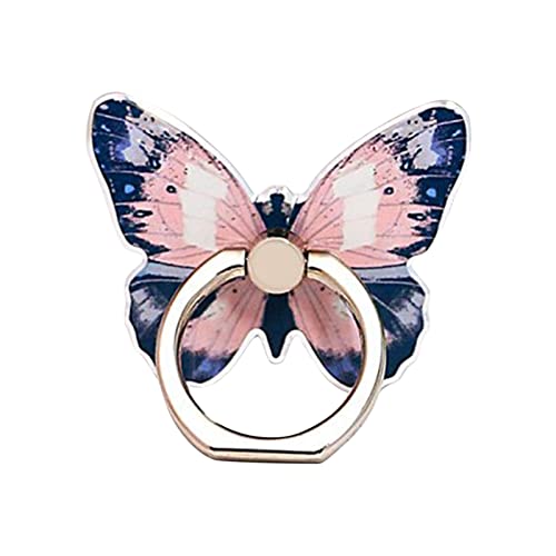 Home Schöne Schmetterlings-Handyhalterung, um 360 ° drehbar, Handy-Ringhalter, Ständer, Ring, Handgriff mit Knopfschlaufe von Poo4kark