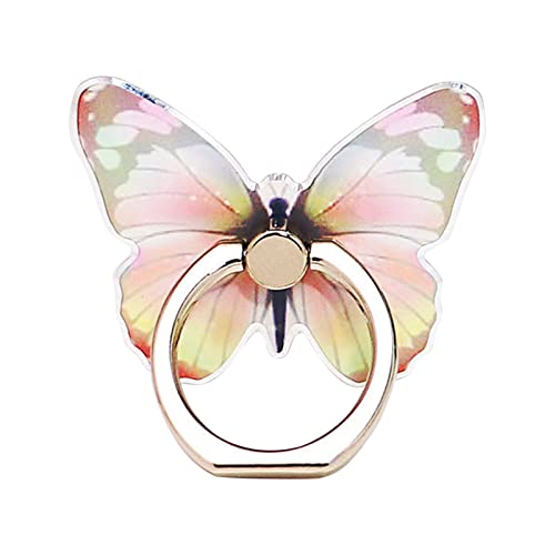 Home Schöne Schmetterlings-Handyhalterung, um 360 ° drehbar, Handy-Ringhalter, Ständer, Ring, Handgriff mit Knopfschlaufe von Poo4kark