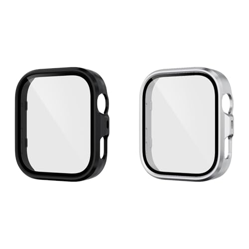 Hülle Kompatibel mit Huawei Watch Fit 4/4 Pro Schutzhülle Schutzfolie, PC+Gehärtete Folie Vollschutz Vollständige Abdeckung Stoßfestes Displayschutz (W 2ER, für Fit 4) von Poo4kark