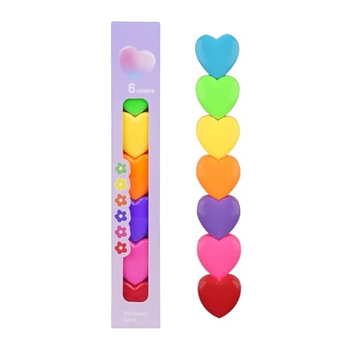 Poo4kark Allydrew Mini-Textmarker in Bären-Herzform, stapelbar, süße Farbmarker, DIY-Schreibwaren für Kinder, Schreibwaren für das Schuljahr, Schulbedarf, 10 ml (Multicolour2, One Size) von Poo4kark