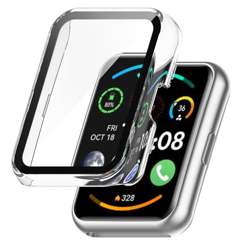 Poo4kark Kompatibel mit Smartwatch Case Sense Schutzhülle PC Material Case Film Integrierte Case Drop Schutzhülle Watch 6 Android (A, HUAWEIWATCHFIT2) von Poo4kark