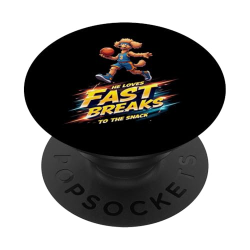 Lustiges Basketball-Geschenk für Pudel-Hundeliebhaber PopSockets Klebender PopGrip von Poodle Fun Designs