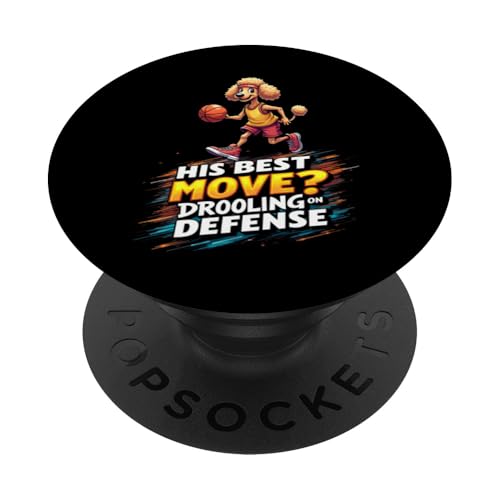 Lustiges Basketball-Geschenk für Pudel-Hundeliebhaber PopSockets Klebender PopGrip von Poodle Fun Designs