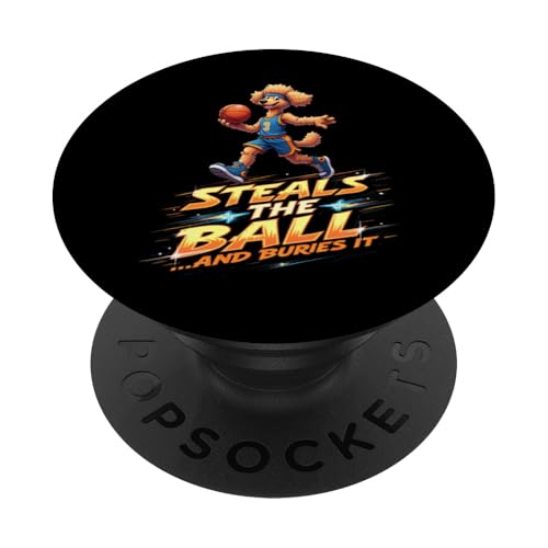 Lustiges Basketball-Geschenk für Pudel-Hundeliebhaber PopSockets Klebender PopGrip Lustiges Basketball-Geschenk für Pudel-Hundeliebhaber PopSockets Klebender PopGrip von Poodle Fun Designs