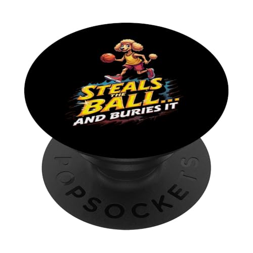 Lustiges Basketball-Geschenk für Pudel-Hundeliebhaber PopSockets Klebender PopGrip Lustiges Basketball-Geschenk für Pudel-Hundeliebhaber PopSockets Klebender PopGrip von Poodle Fun Designs
