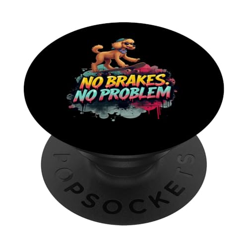 Lustiges Skateboard-Geschenk für Pudel-Hundebesitzer PopSockets Klebender PopGrip von Poodle Fun Designs
