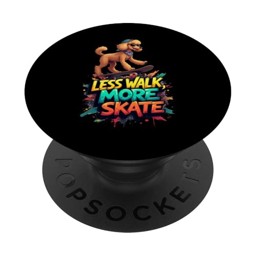 Lustiges Skateboard-Geschenk für Pudel-Hundebesitzer PopSockets Klebender PopGrip von Poodle Fun Designs