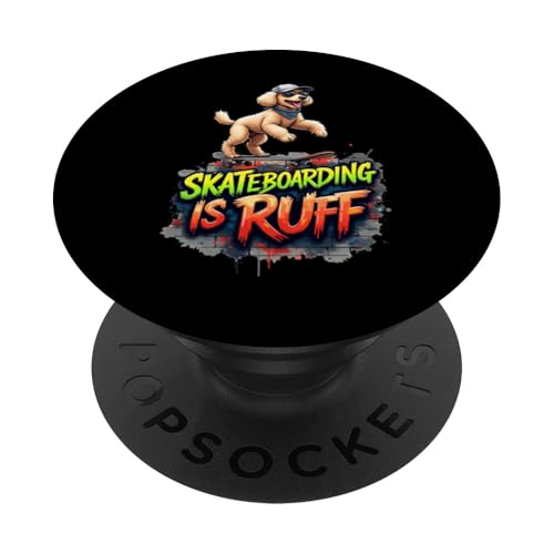 Lustiges Skateboard-Geschenk für Pudel-Hundebesitzer PopSockets Klebender PopGrip von Poodle Fun Designs