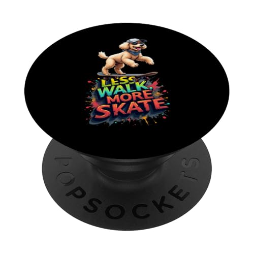 Lustiges Skateboard-Geschenk für Pudel-Hundebesitzer PopSockets Klebender PopGrip von Poodle Fun Designs