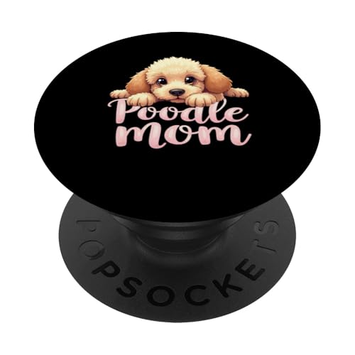 Pudel Mama Hund Pudel Mama Cute Puppy PopSockets Klebender PopGrip von Poodle Fun Designs