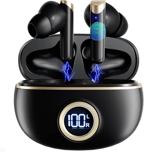 Poounur Bluetooth-Kopfhörer, Geräuschdämpfende Ohrhörer, Wasserabweisend, LED-Anzeige Poounur Bluetooth-Kopfhörer, Geräuschdämpfende Ohrhörer, Wasserabweisend, LED-Anzeige von Poounur