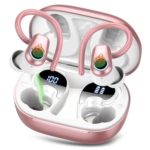 Bluetooth Kopfhörer Sport, In Ear Kopfhörer Bluetooth 5.3 Ohrhörer mit 50Std, Kopfhörer Kabellos Bluetooth HD Stereo, IP7 Wasserdicht Earbuds, Kabellose Kopfhörer ENC Noise Cancelling Mic, Rosa Weiß Bluetooth Kopfhörer Sport, In Ear Kopfhörer Bluetooth 5.3 Ohrhörer mit 50Std, Kopfhörer Kabellos Bluetooth HD Stereo, IP7 Wasserdicht Earbuds, Kabellose Kopfhörer ENC Noise Cancelling Mic, Rosa Weiß von Poounur