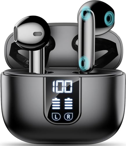 Poounur Kopfhörer Kabellos, In Ear Kopfhörer, Noise Cancelling, Neue Earbuds Surround-Sound Wasserabweisend, LED-Anzeige Poounur Kopfhörer Kabellos, In Ear Kopfhörer, Noise Cancelling, Neue Earbuds Surround-Sound Wasserabweisend, LED-Anzeige von Poounur