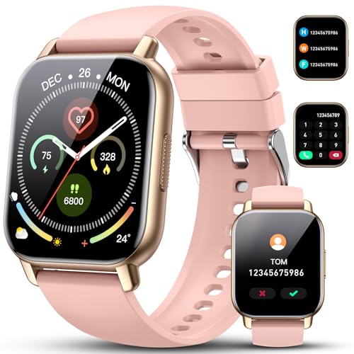 Poounur Smartwatch Herren Damen mit Bluetooth Anrufe, IP68 Wasserdicht Sportuhr für Android iOS, Fitnessuhr mit Pulsuhr/Schlafmonitor, Fitness Tracker mit Schrittzähler von Poounur