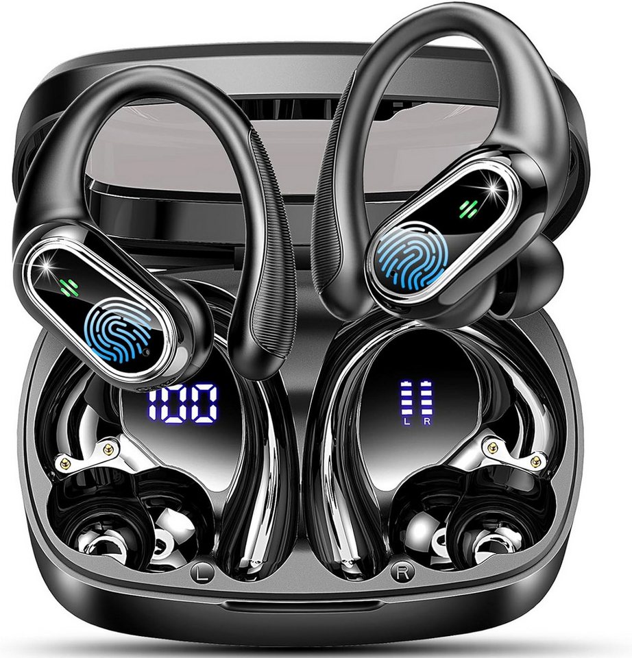 Poounur ultra leichtem In-Ear-Kopfhörer (Ergonomisches Design und IP7-Wasserdichtigkeit machen sie ideal für aktive Nutzer. Leichter als 90 % der Sportkopfhörer für langen Tragekomfort., klare Anrufe & lang anhaltende Wiedergabe mit & automatischem Pairing) von Poounur