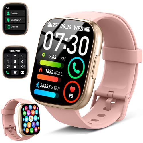 Smartwatch Herren Damen mit Bluetooth Anrufe, 1.95" HD Fitnessuhr mit Pulsuhr/Schlafmonitor, 112+ Sportmodi Smart Watch, Fitness Tracker mit Schrittzähler,Wasserdicht Sportuhr für Android iOS Roségold Smartwatch Herren Damen mit Bluetooth Anrufe, 1.95" HD Fitnessuhr mit Pulsuhr/Schlafmonitor, 112+ Sportmodi Smart Watch, Fitness Tracker mit Schrittzähler,Wasserdicht Sportuhr für Android iOS Roségold von Poounur