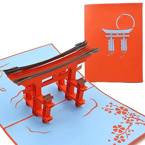 PopLife Cards Popup-Grußkarte Torii Japan-Tors 3d für alle Gelegenheiten Asien-Reisende, Architekt, japanische Geschichtsliebhaber faltet für das Versenden des Geburtstages, Abschluss, Ruhestand, Jah von PopLife