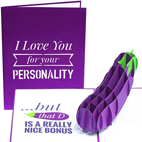 PopLife Freche Aubergine 3D-Pop-Up-Karte – "I Love You for Your Personality, but..." Geburtstagskarte, Valentinstag, für Ehemann, für Freund, Verlobte von PopLife