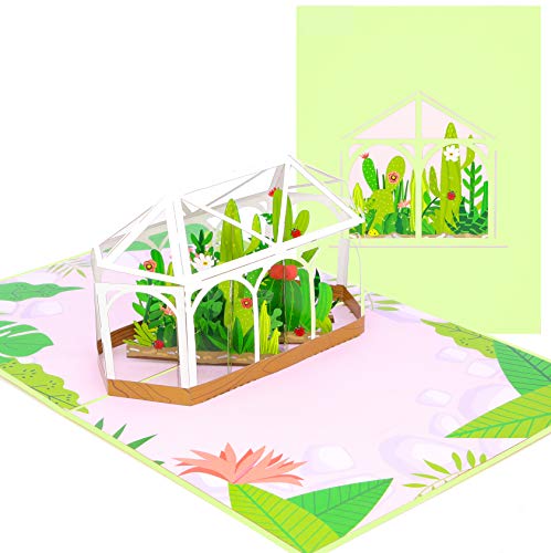 PopLife Greenhouse Garden 3D Pop Up Karte – Valentinstags-Geschenk, Muttertag, Für einen Gärtner oder grüner Daumen – perfekt für Pflanzenliebhaber, für Mutter, für Frau, Tochter, für Freundin, Oma. von PopLife