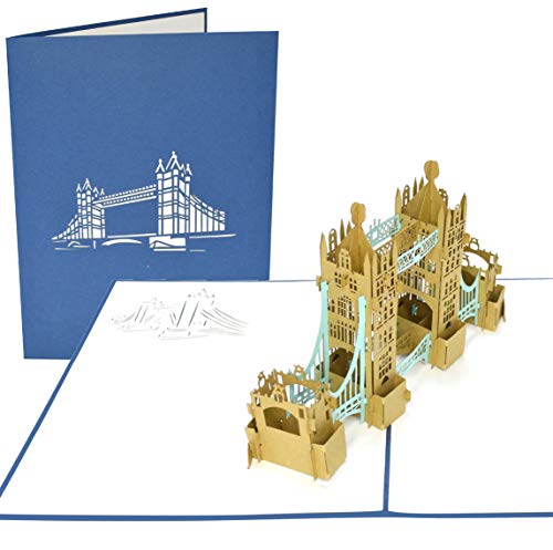 PopLife London Turm-Brücke 3D Pop Up-Grußkarte für alle Anlässe - UK-Reisende, Architektur- und Geschichtsliebhaber - Flach gefaltet - Geburtstag, Muttertag, Abschluß, Ruhestand, Jahrestag von PopLife