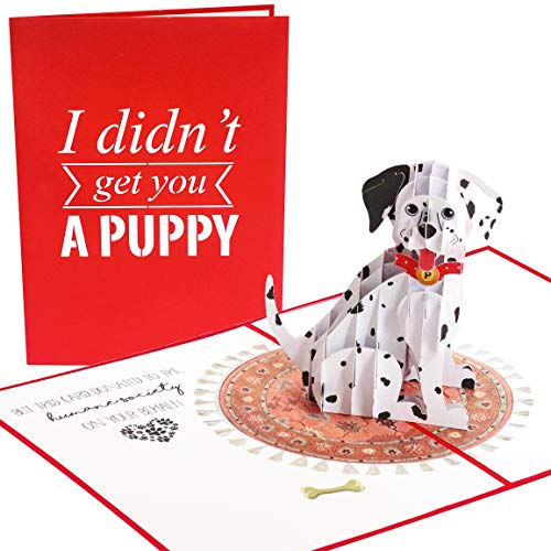 PopLife Lustige 3D-Pop-Up-Karte für Hundeliebhaber, Dalmatiner, Muttertagsgeschenk, Vatertag, Tierärzte, Geburtstagsgeschenk – für Mutter, Vater von PopLife