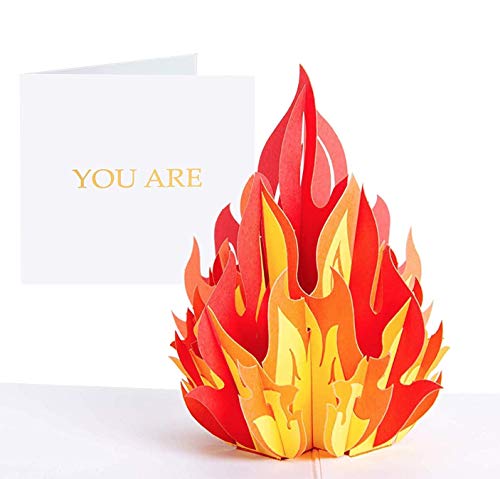 PopLife Pop-Up-Karte mit Aufschrift "You're Fire" für alle Anlässe, blanko Glückwunschkarte, 3D-Geburtstagskarte, Muttertag, Vatertagskarte, Abschluss, lustig – flach zusammenklappbar für den Versand von PopLife