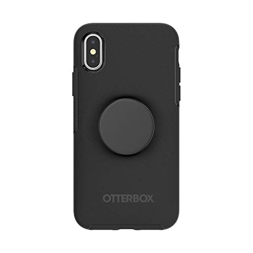 Otter + Pop Schutzhülle für iPhone X & XS: OtterBox Symmetry Series, Symmetry Black & Aluminum Black iPhone X/XS von PopSockets