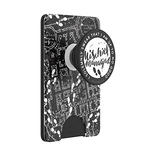 PopSockets 112398 PopWallet+ mit Integriertem Austauschbarem PopTop für Smartphones und Tablets - Glow in the Dark Marauder's Map von PopSockets