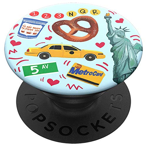 PopSockets 801000 PopGrip - Ausziehbarer Sockel und Griff für Smartphones und Tablets mit einem Austauschbarem Top - New York von PopSockets