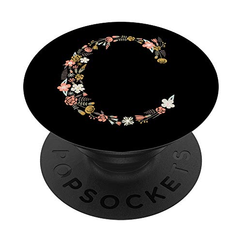 PopSockets Anfangsbuchstabe C mit Blumen auf schwarz PS20003 PopSockets PopGrip: Ausziehbarer Sockel und Griff für Handys/Tablets mit Tauschbarem Top PopSockets Anfangsbuchstabe C mit Blumen auf schwarz PS20003 PopSockets PopGrip: Ausziehbarer Sockel und Griff für Handys/Tablets mit Tauschbarem Top von SimpTronic Tech
