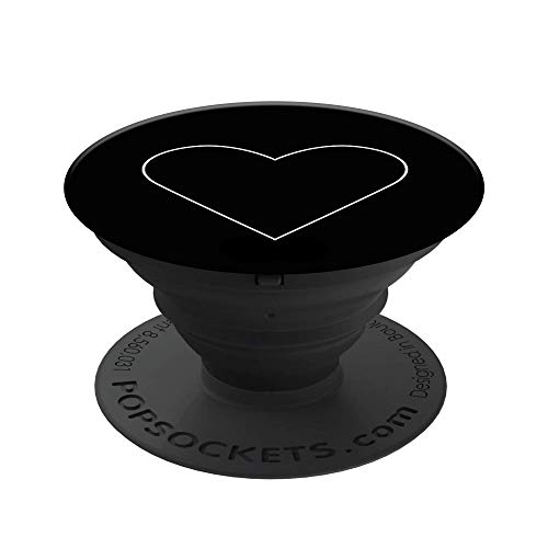 PopSockets - Ausziehbarer (Nicht Austauschbarer) Sockel und Griff für Smartphone und Tablet - White Heart Black von PopSockets