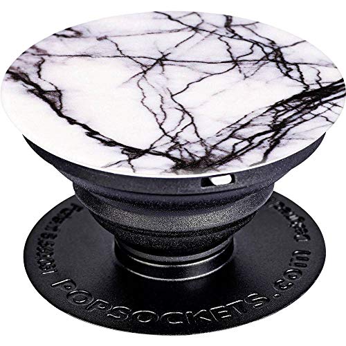 PopSockets Ausziehbarer Sockel und Griff für Smartphone/Tablet Weiß Marble von PopSockets