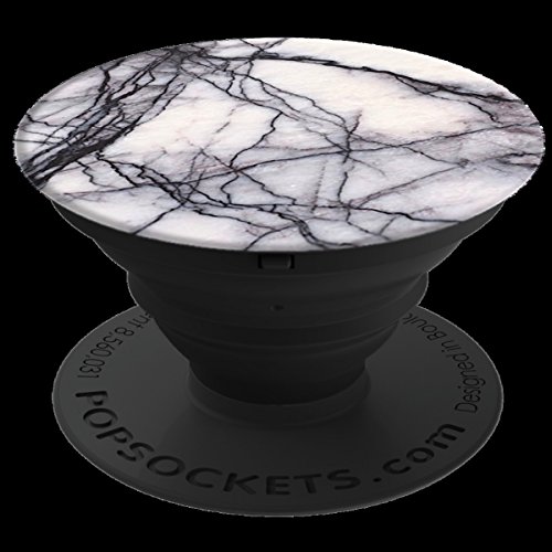 PopSockets Ausziehbarer Sockel und Griff für Smartphone/Tablet Weiß Marble von PopSockets