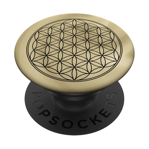 PopSockets Blume des Lebens, Heilige Geometrie, Yoga, Gesundheit PopSockets PopGrip: Ausziehbarer Sockel und Griff für Handys/Tablets mit Tauschbarem Top von SimpTronic Tech
