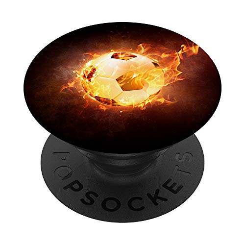 PopSockets Fußball Feuerball Ball Fußballer Flamme Feuer PopSockets mit austauschbarem PopGrip PopSockets Fußball Feuerball Ball Fußballer Flamme Feuer PopSockets mit austauschbarem PopGrip von SimpTronic Tech